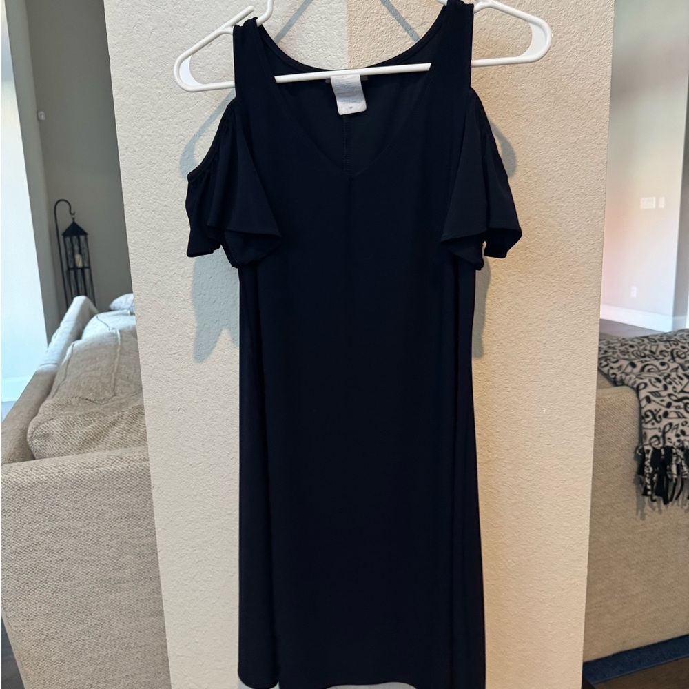 Elegant Navy Cold Shoulder Dress